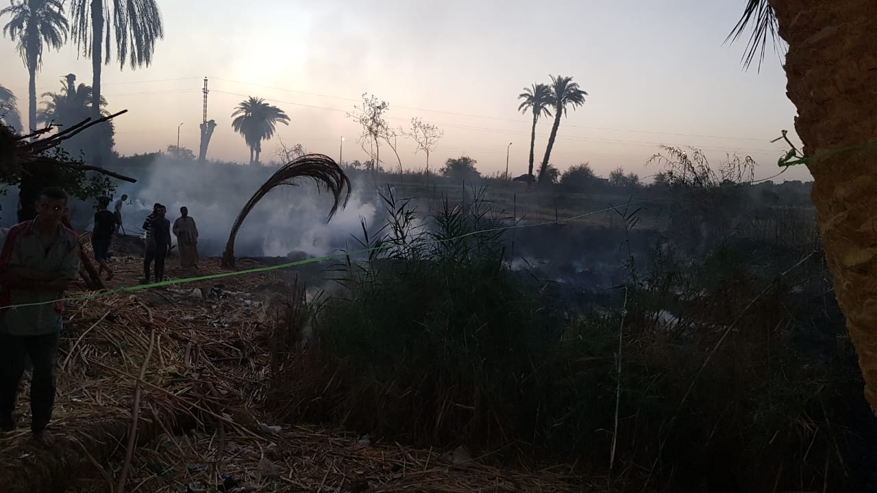 الحماية المدنية بسوهاج تسيطر على حريق هائل بنبات الهيش والبوص (8)