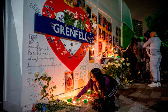 تأبين ضحايا برج جرينفيل فى الذكرى الأولى للحريق