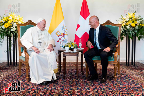 لقاء بين بابا الفاتيكان ورئيس الاتحاد الكونفدرالى السويسرى