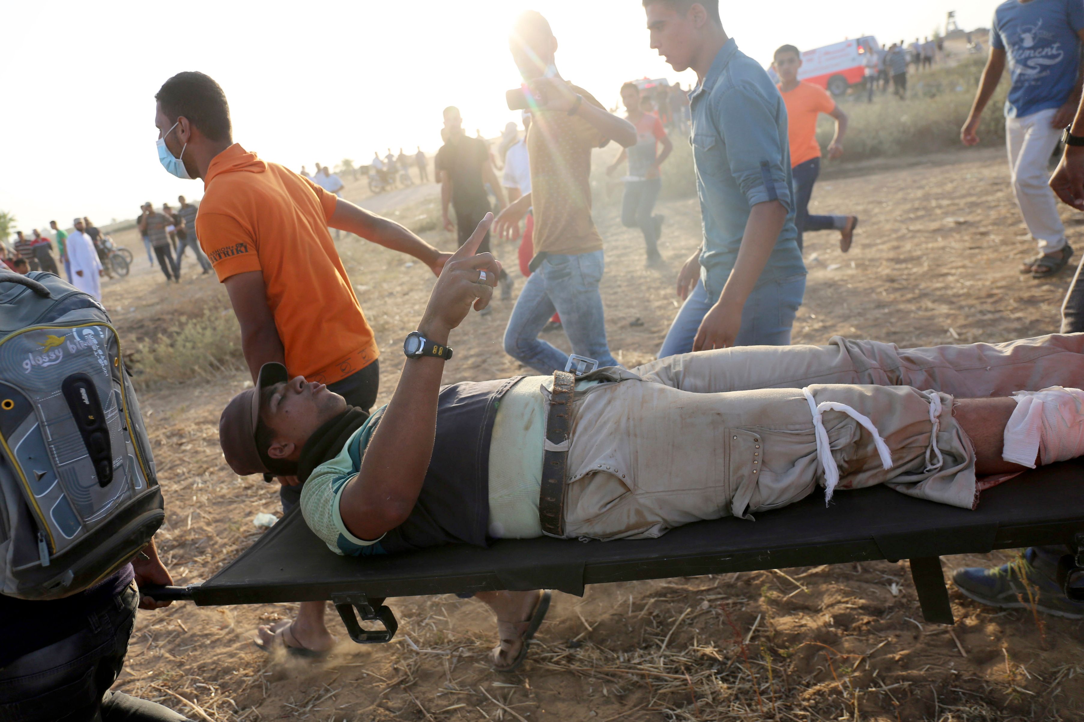 جانب من الإصابات على حدود قطاع غزة