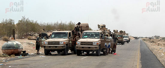 جانب من وصول التعزيزات العسكرية مدينة الحديدة 