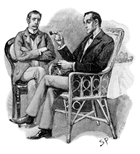 شرلوك هولمز ودكتور واطسون كما رسمهما سيدني باجيت