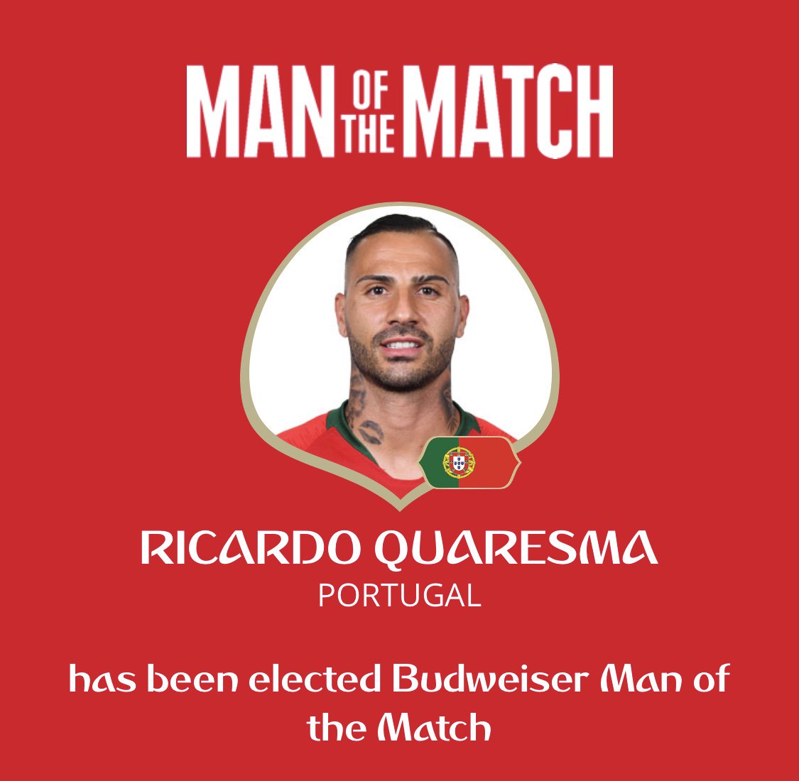 كواريزما افضل لاعب فى مباراة البرتغال وايران