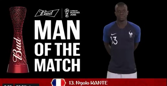نجولو كانتى أفضل لاعب فى مباراة فرنسا والدنمارك