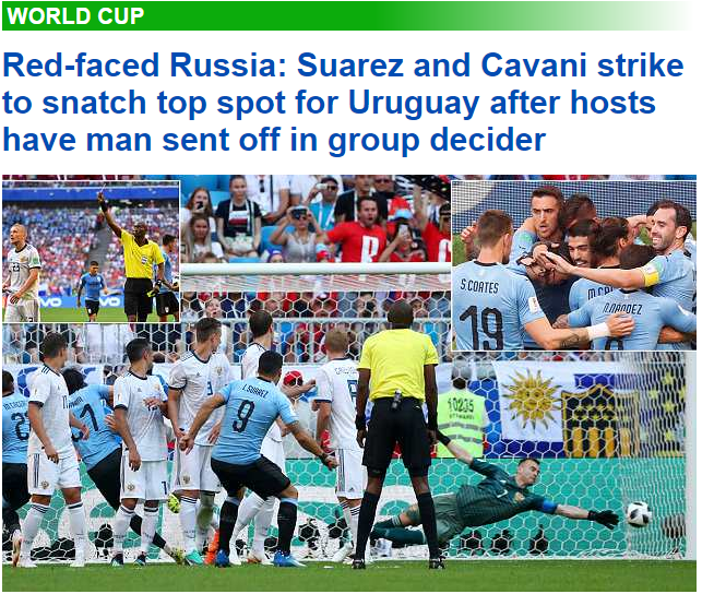 صحيفة ديلى ميل ..مباراة أوروجواى وروسيا