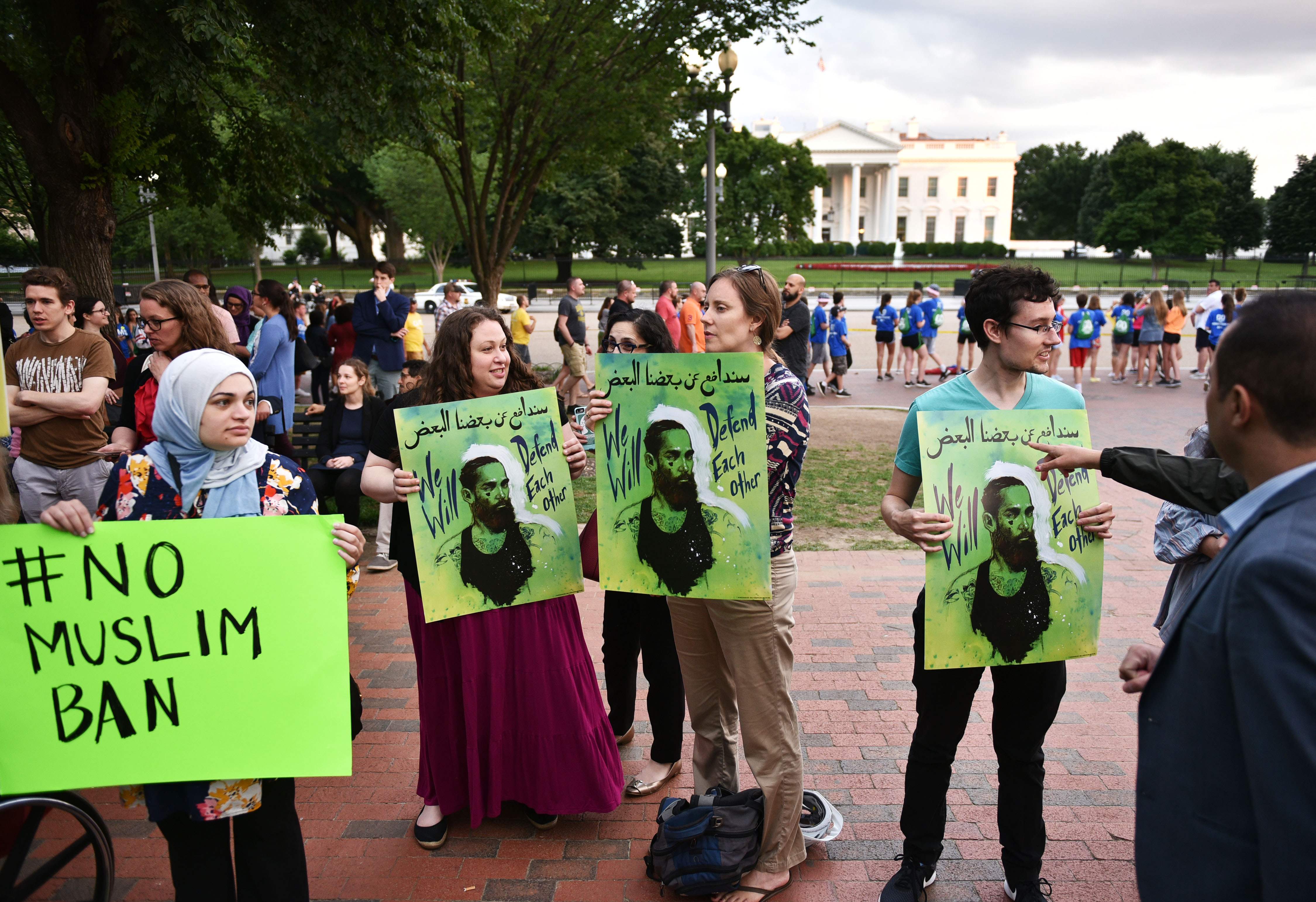 مسلمون يتظاهرون بمحيط البيت الأبيض