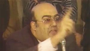 فرج فودة أثناء مناظرة معرض القاهرة الدولي للكتاب (1992)