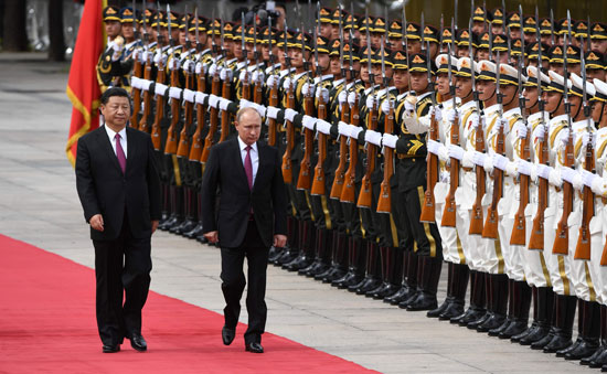 استقبال الرئيس الصينى لنظيره الروسى 