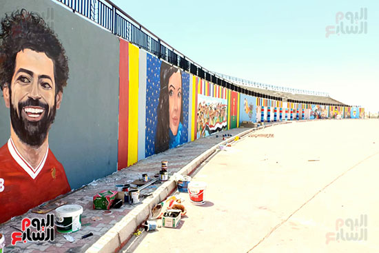 شاهد أكبر جدارية بالأقصر لدعم محمد صلاح ومنتخب مصر بكأس العالم