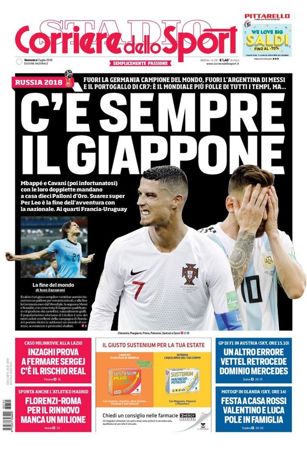 غلاف صحيفة كوريري ديللو سبورت الايطالية