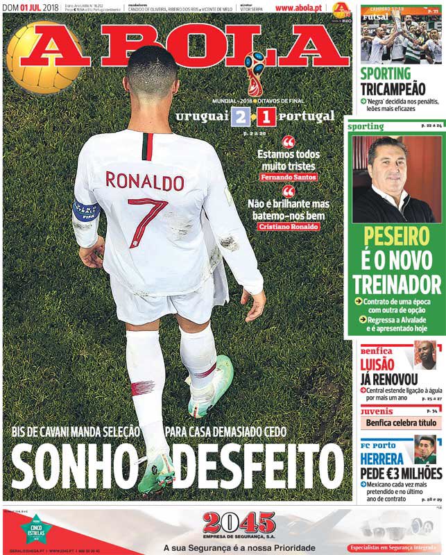 غلاف صحيفة أبولا البرتغالية