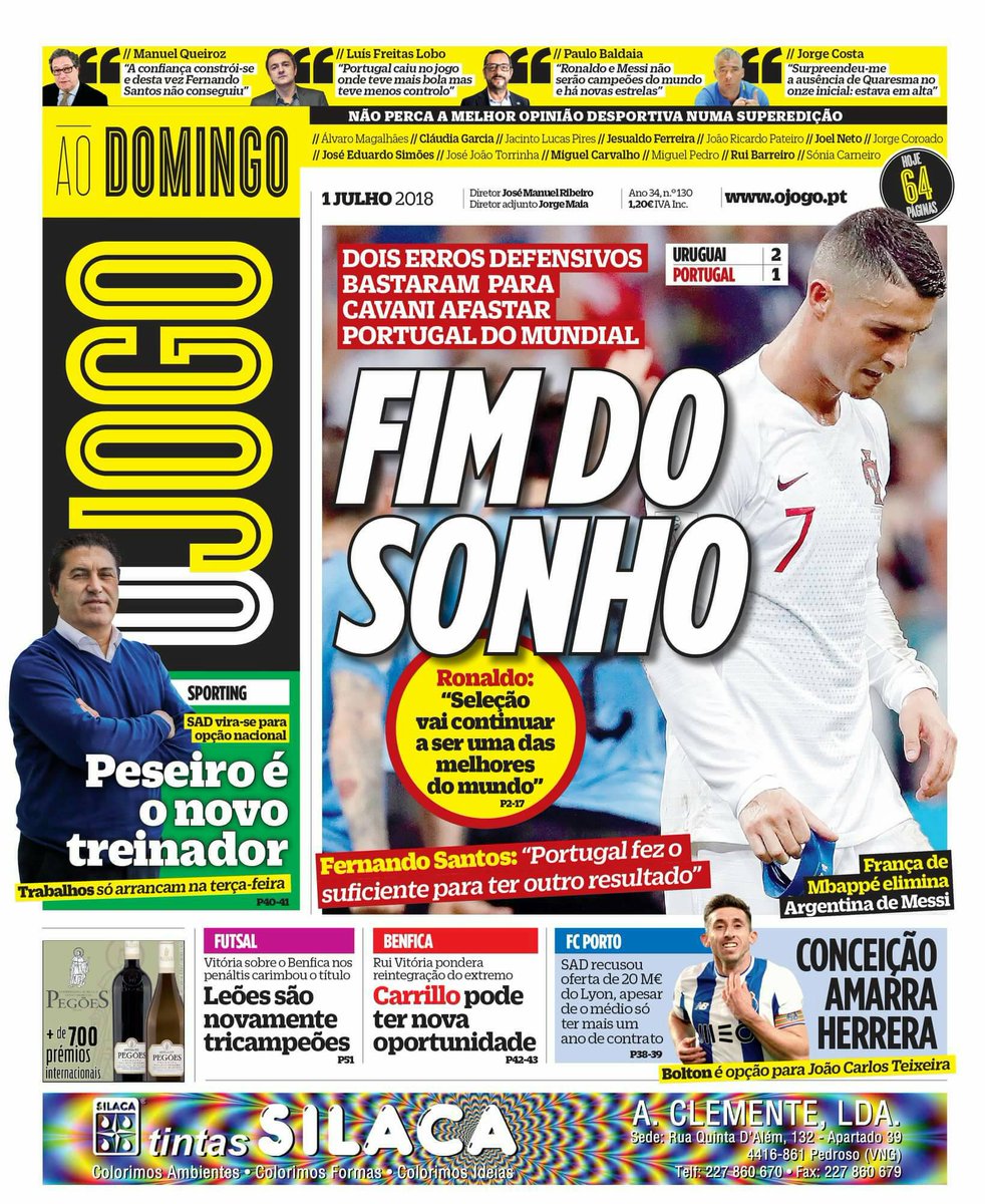 غلاف صحيفة أوجوجو البرتغالية