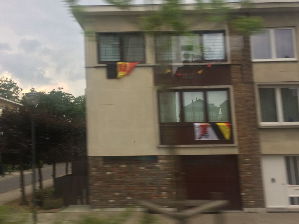 الأعلام البلجيكية ترفرف على وجهات المنازل فى بروكسل إستعدادا للقاء الديوك (13)