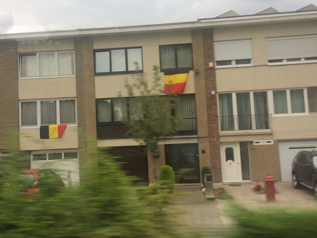 الأعلام البلجيكية ترفرف على وجهات المنازل فى بروكسل إستعدادا للقاء الديوك (7)