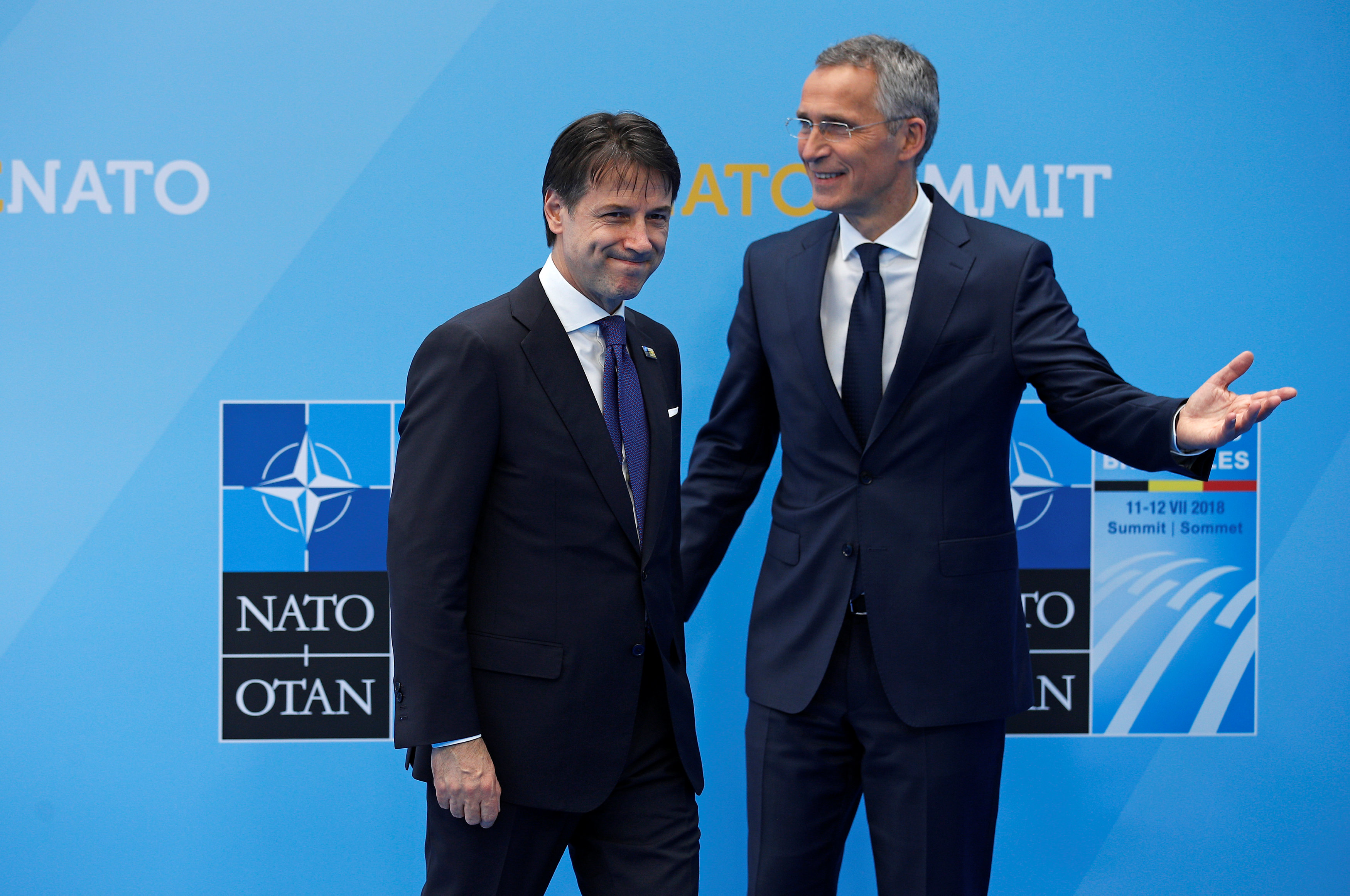 أمين عام الناتو مع رئيس الوزراء الإيطالى