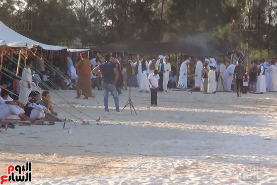 حضور المهرجان داخل الخيام البدوية وخارجه