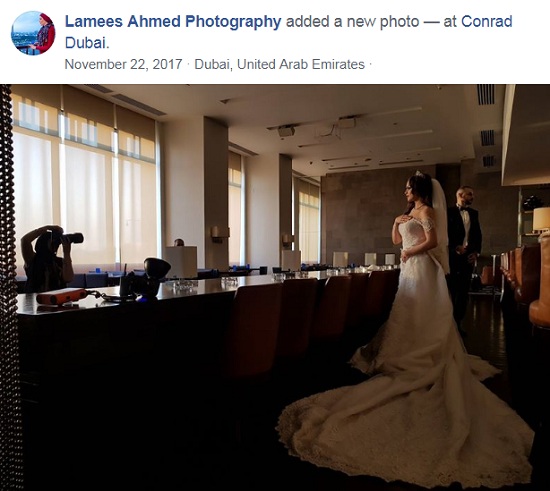صورة أخرى للعروس الحقيقية أثناء جلسة التصوير نشرتها لميس فى ديسمبر 2017