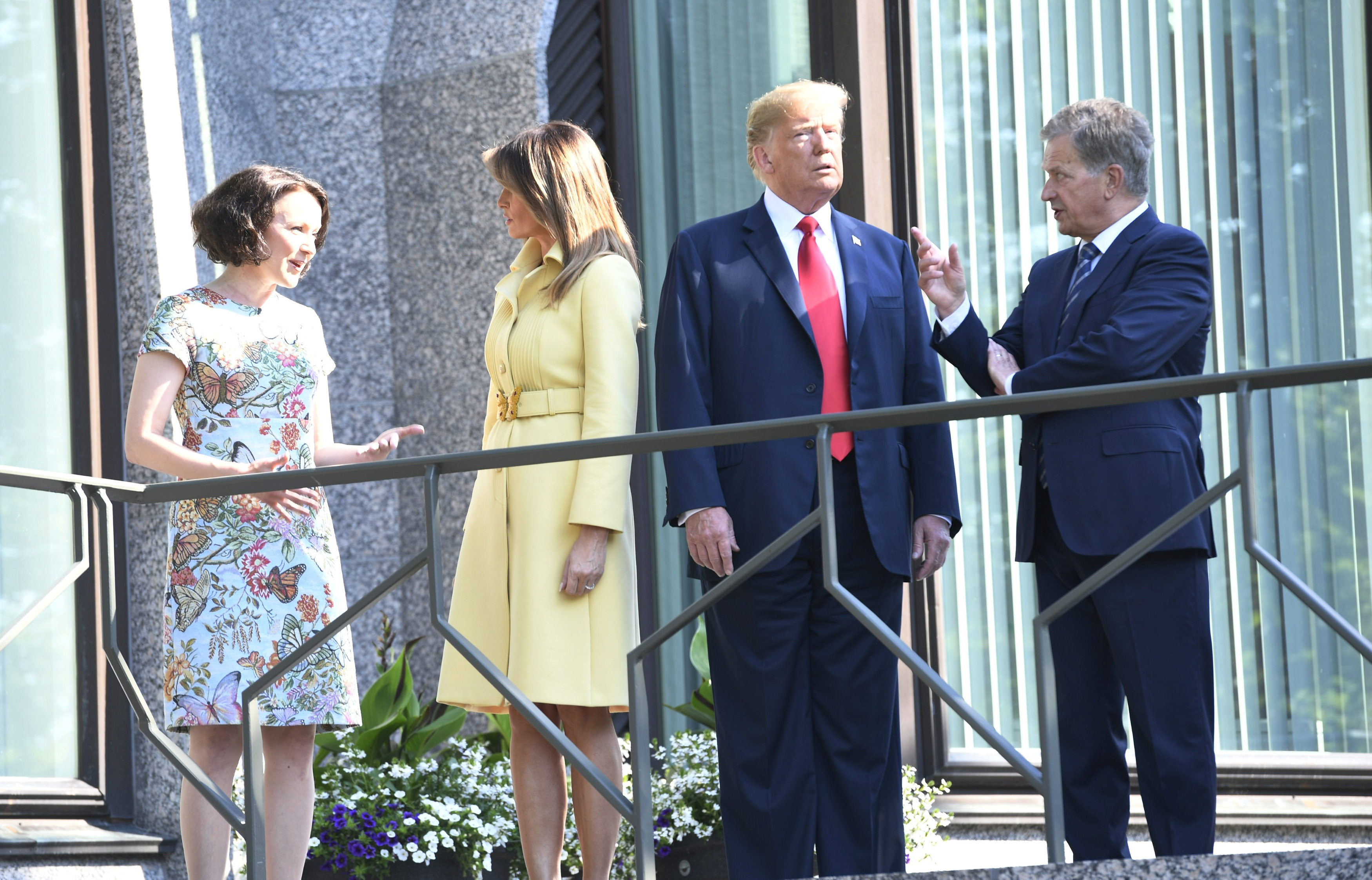 زوجة الرئيس الفنلندى وميلانيا ترامب والرئيس الأمريكى ونظيره الفنلندى