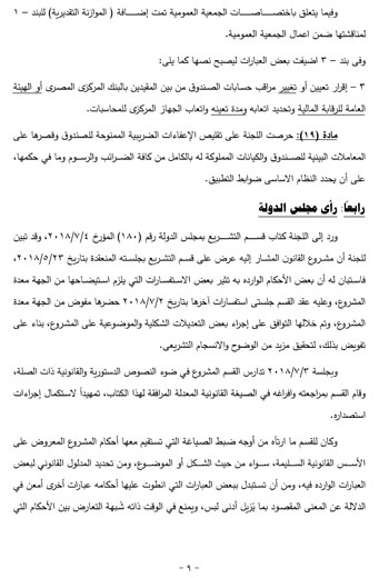 تقرير خطة البرلمان عن قانون صندوق مصر (9)