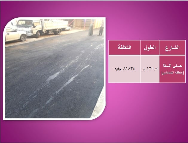تكلفة وأسماء شوارع محافظة الغربية التى تم رصفها  (6)