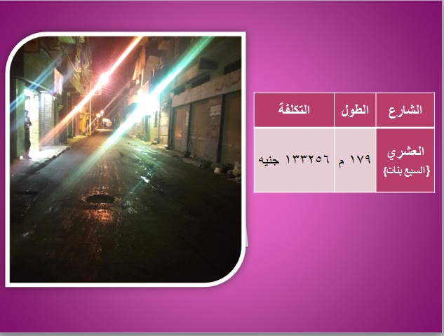 تكلفة وأسماء شوارع محافظة الغربية التى تم رصفها  (5)