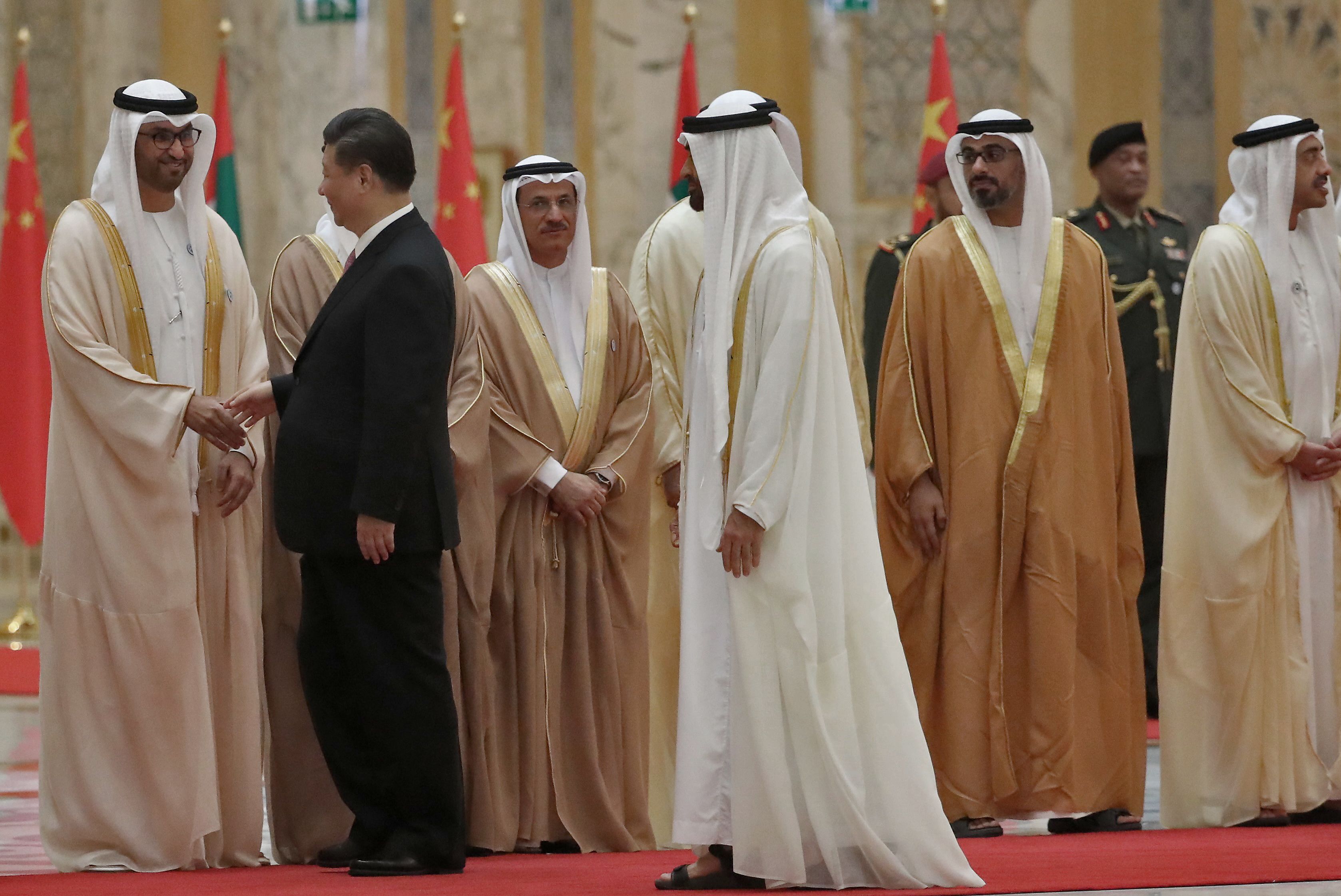 جانب من مراسم استقبال الرئيس الصينى فى الإمارات