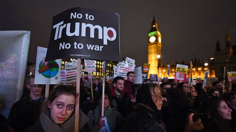 مظاهرات احتجاجية ضد ترامب خلال زيارته لبريطانيا