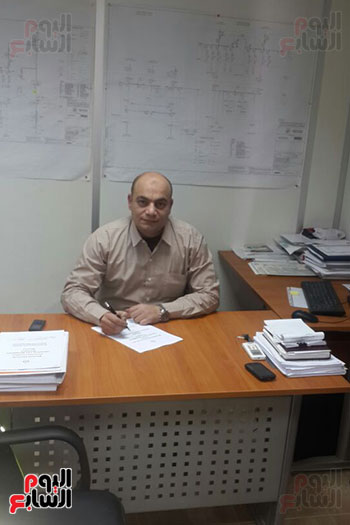 المهندس محمد سعد النادى ،مدير عام التشغيل بمحطة كهرباء البرلس