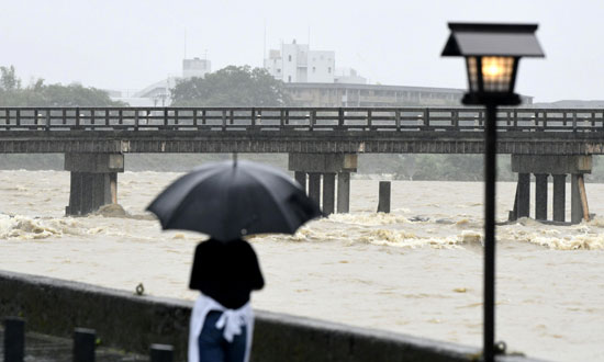 جانب من الفيضان فى اليابان