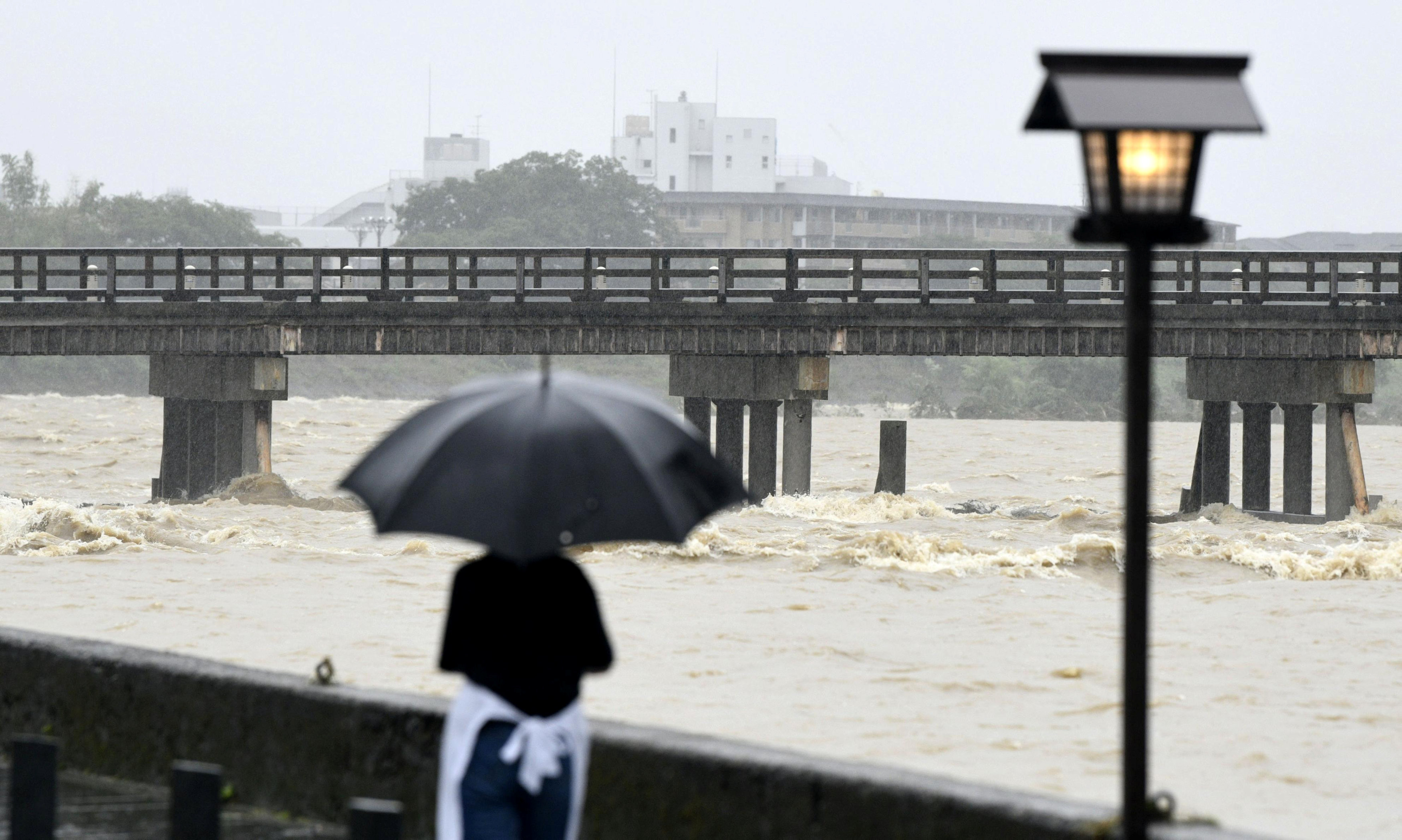 جانب من الفيضان فى اليابان