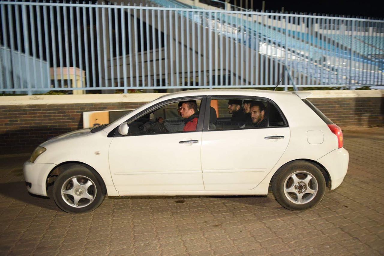 لاعبي الاهلي في السيارة