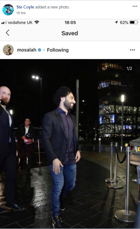 ستيفن كويل أثناء تأمين محمد صلاح