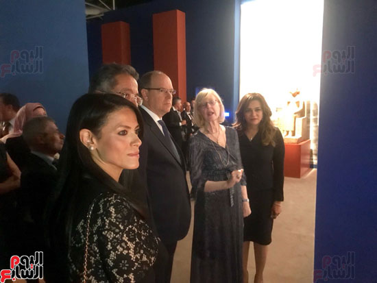 الأمير ألبرت الثانى أمير موناكو، فى افتتاح معرض الأثار المصرية بموناكو (4)