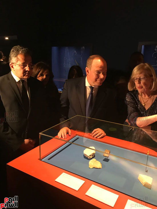 الأمير ألبرت الثانى أمير موناكو، فى افتتاح معرض الأثار المصرية بموناكو (5)