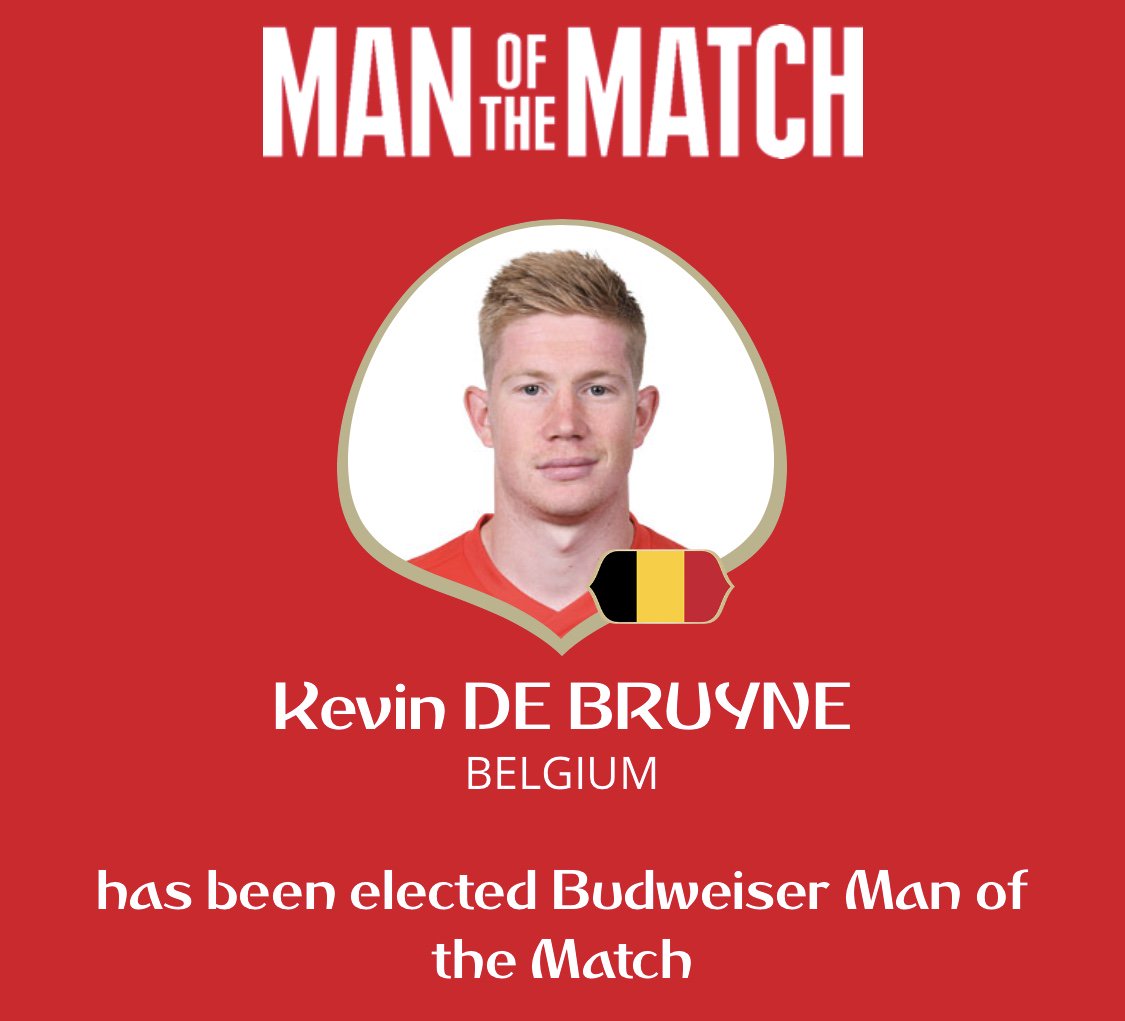 دى بروين أفضل لاعب فى مباراة البرازيل وبلجيكا