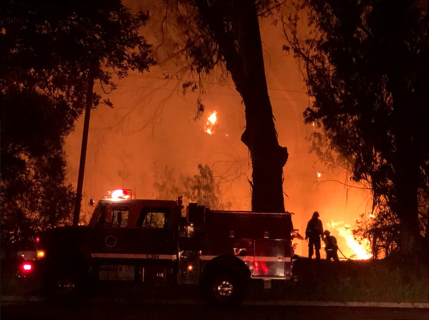 جانب من محاولات إخماد حرائق الغابات فى كاليفورنيا