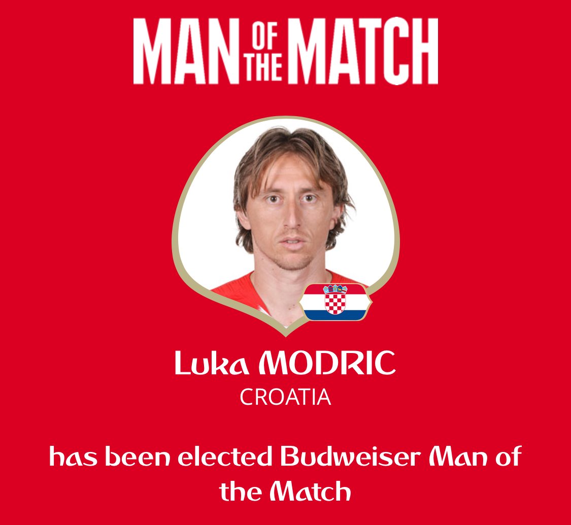 لوكا مودريتش أفضل لاعب فى مباراة كرواتيا وروسيا