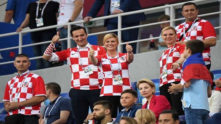 رئيسة كرواتيا فى المدرجات