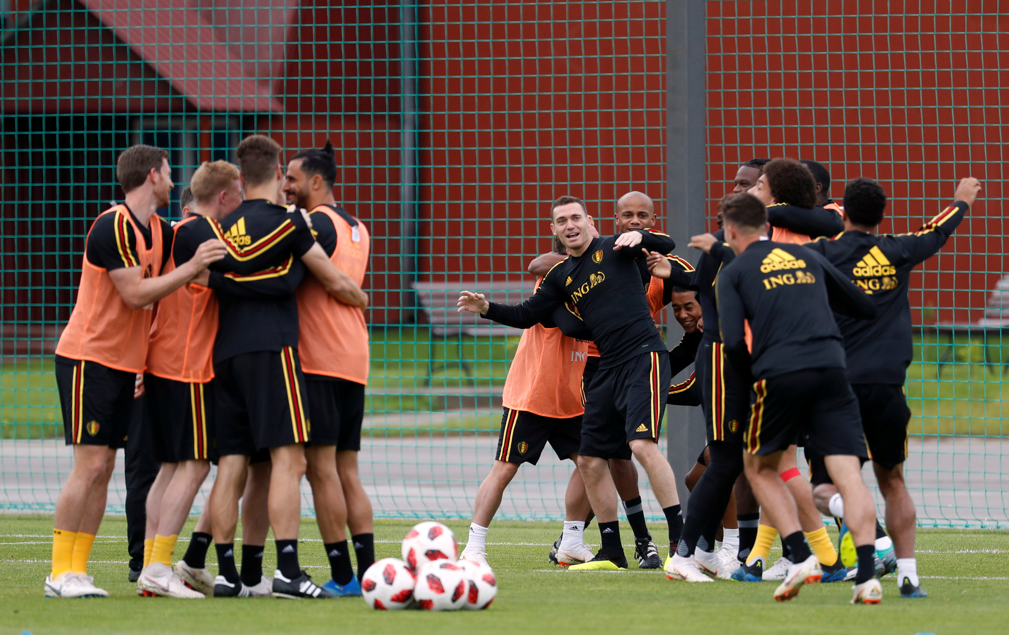 منتخب بلجيكا يجرى تدريبات مكثفة استعدادا لـنصف نهائى كأس العالم