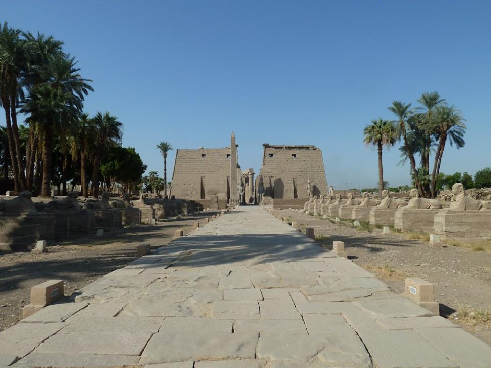 طريق الكباش من جهة معبد الأقصر التاريخي