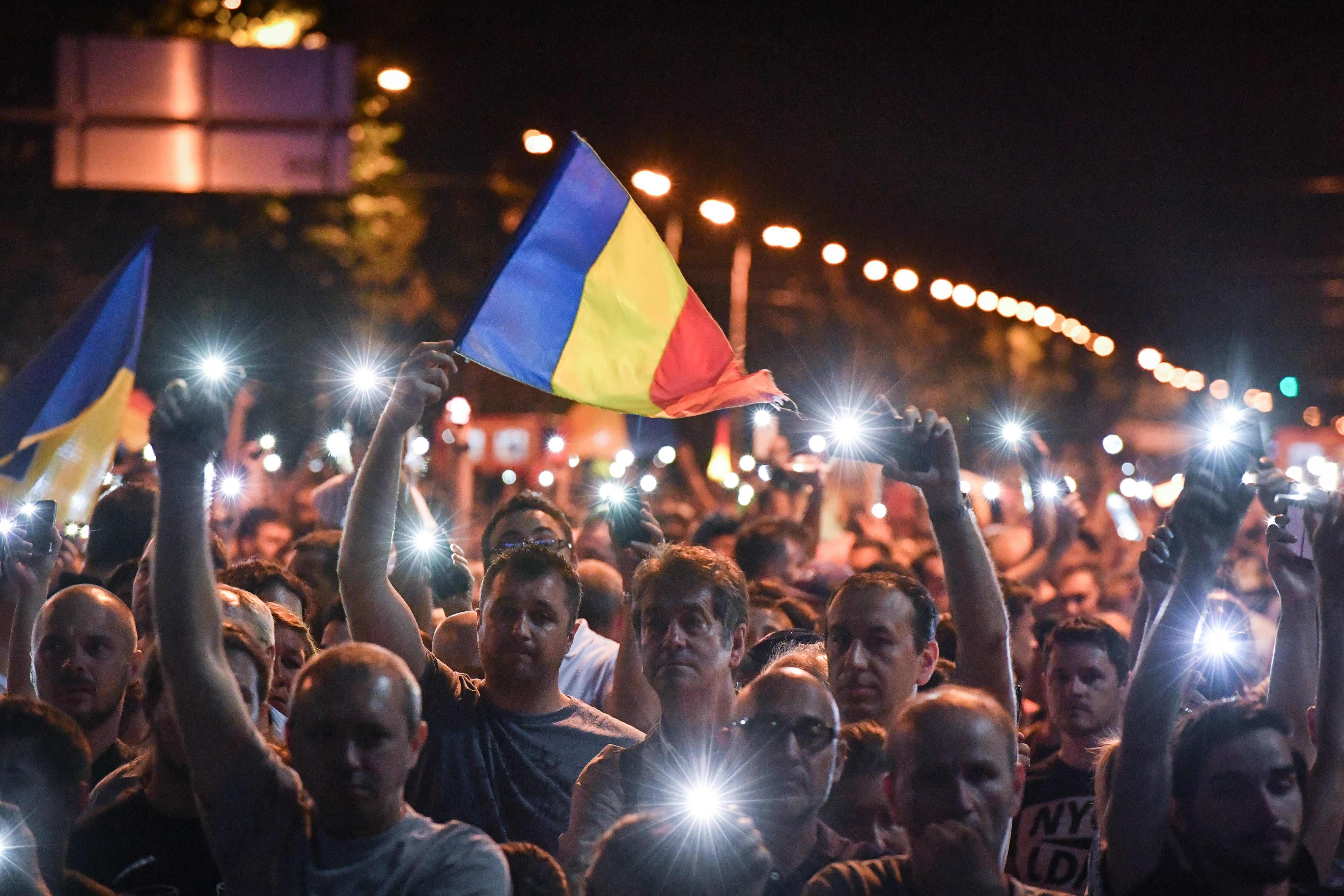 جانب من احتجاجات رومانيا