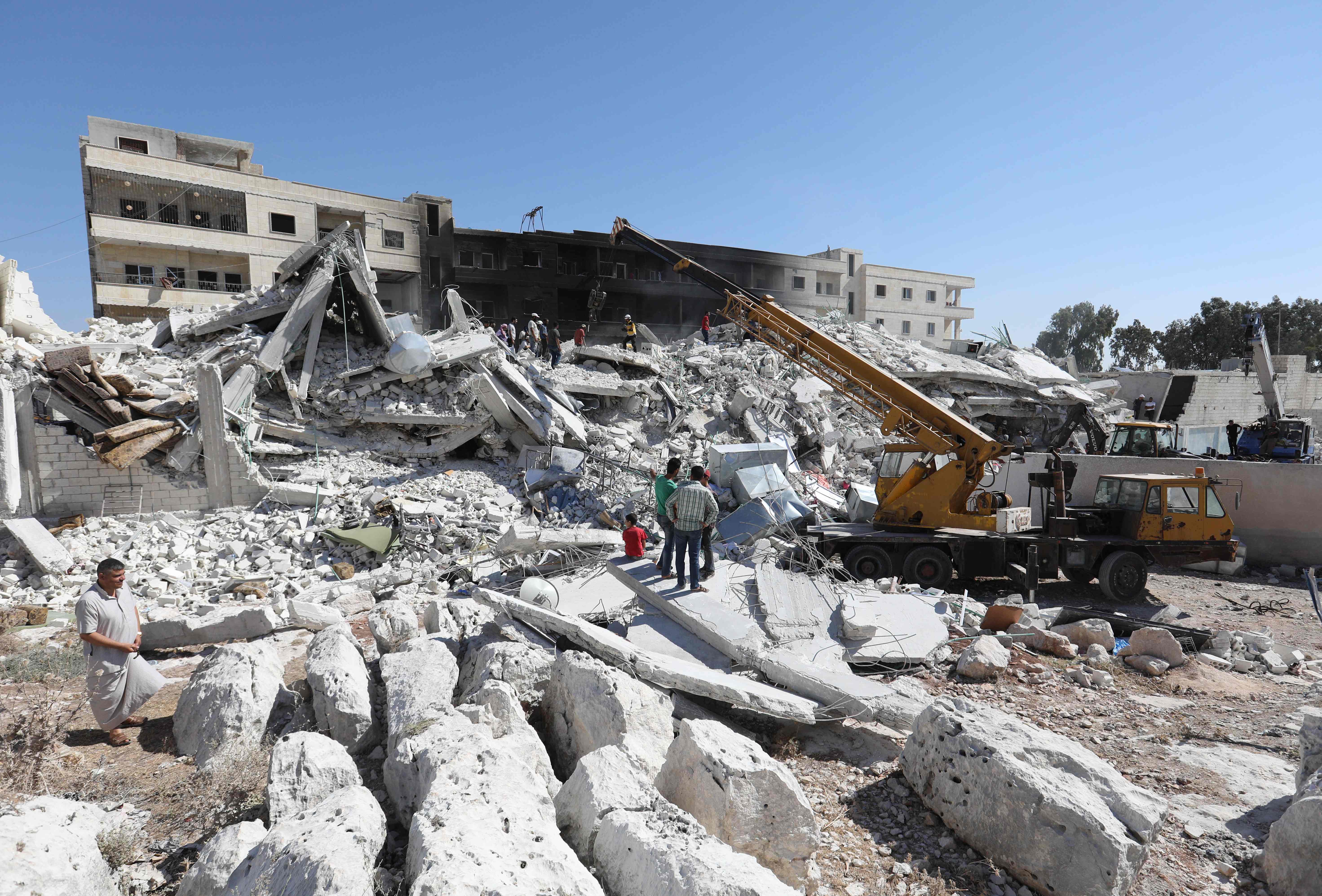 الانفجار أدى إلى تدمير كبير فى البلدة السورية