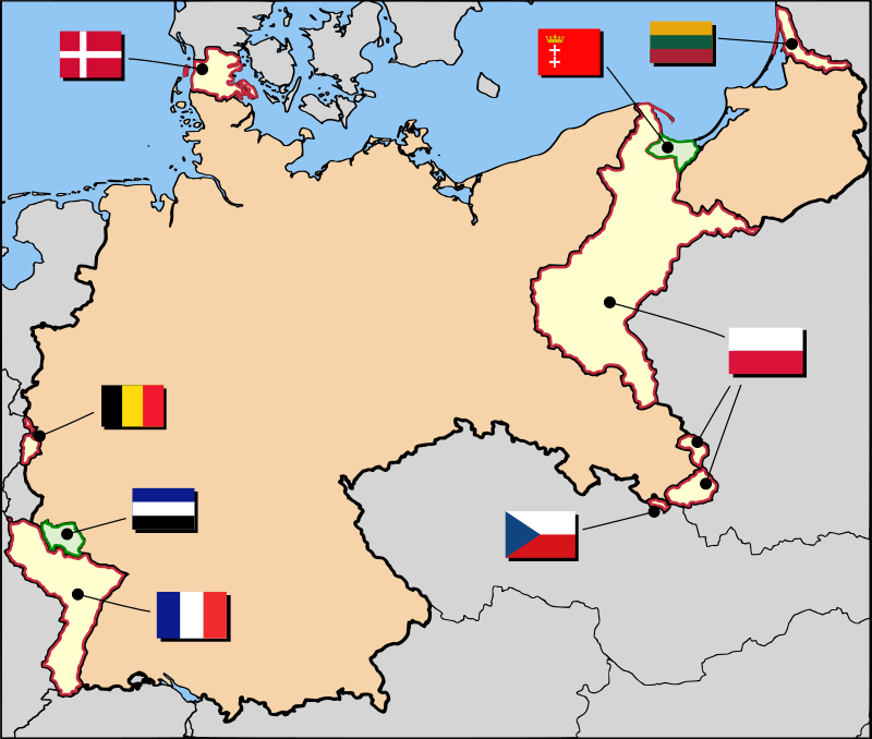 الأجزاء المقتطعة من ألمانيا وفق معاهدة فرساى