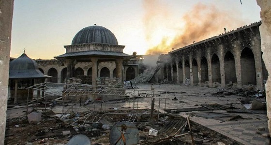 مسجد حلب الكبير بعد تدميره على يد داعش