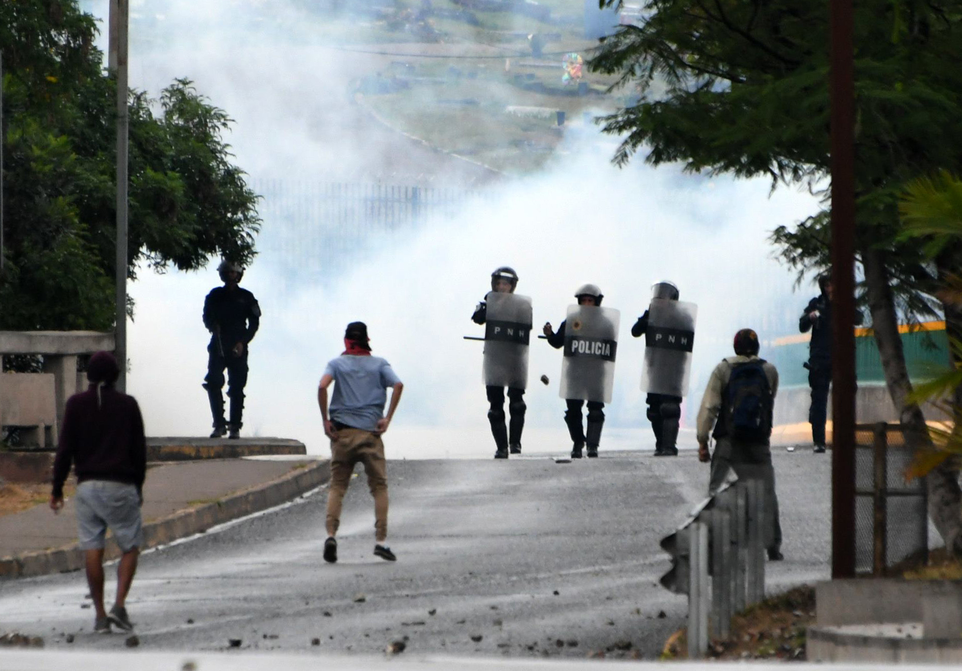 جانب من الاشتباكات فى هندوراس