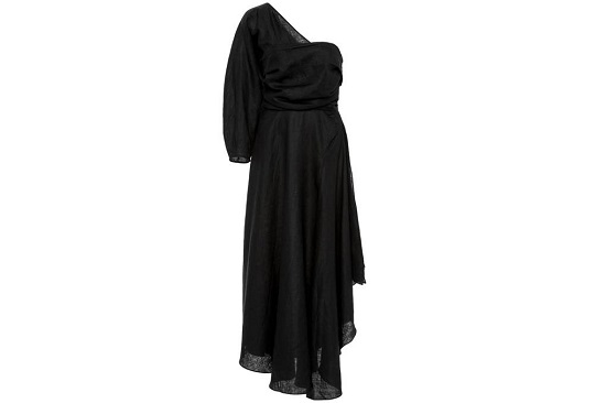 فستان كتان أسود