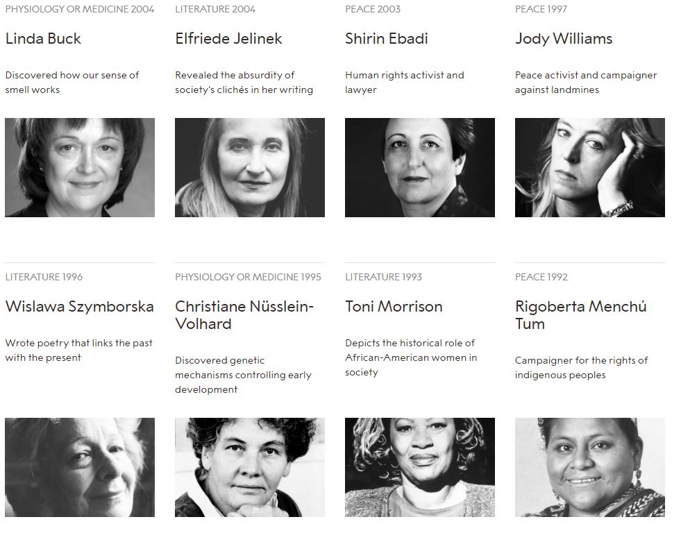 نساء حصلن على جائزة نوبل منذ تأسيسها (4)