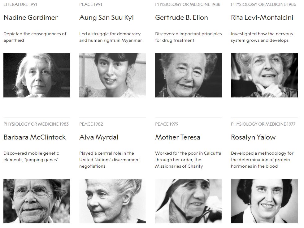 نساء حصلن على جائزة نوبل منذ تأسيسها (5)