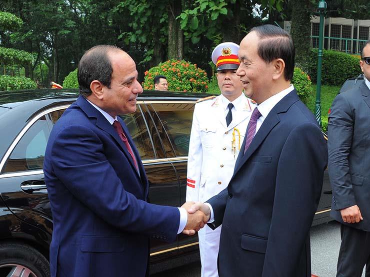 الرئيس عبد الفتاح السيسى مع نظيره الفيتنامى فى هانوى
