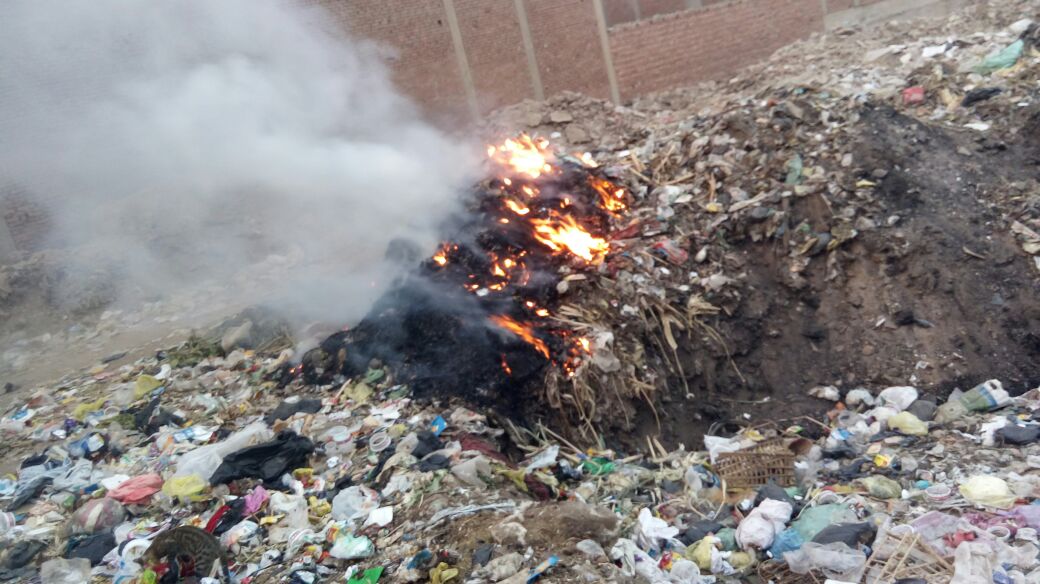 حرق القمامة يؤذى أهالى قرية البرادعة بالقليوبية (1)